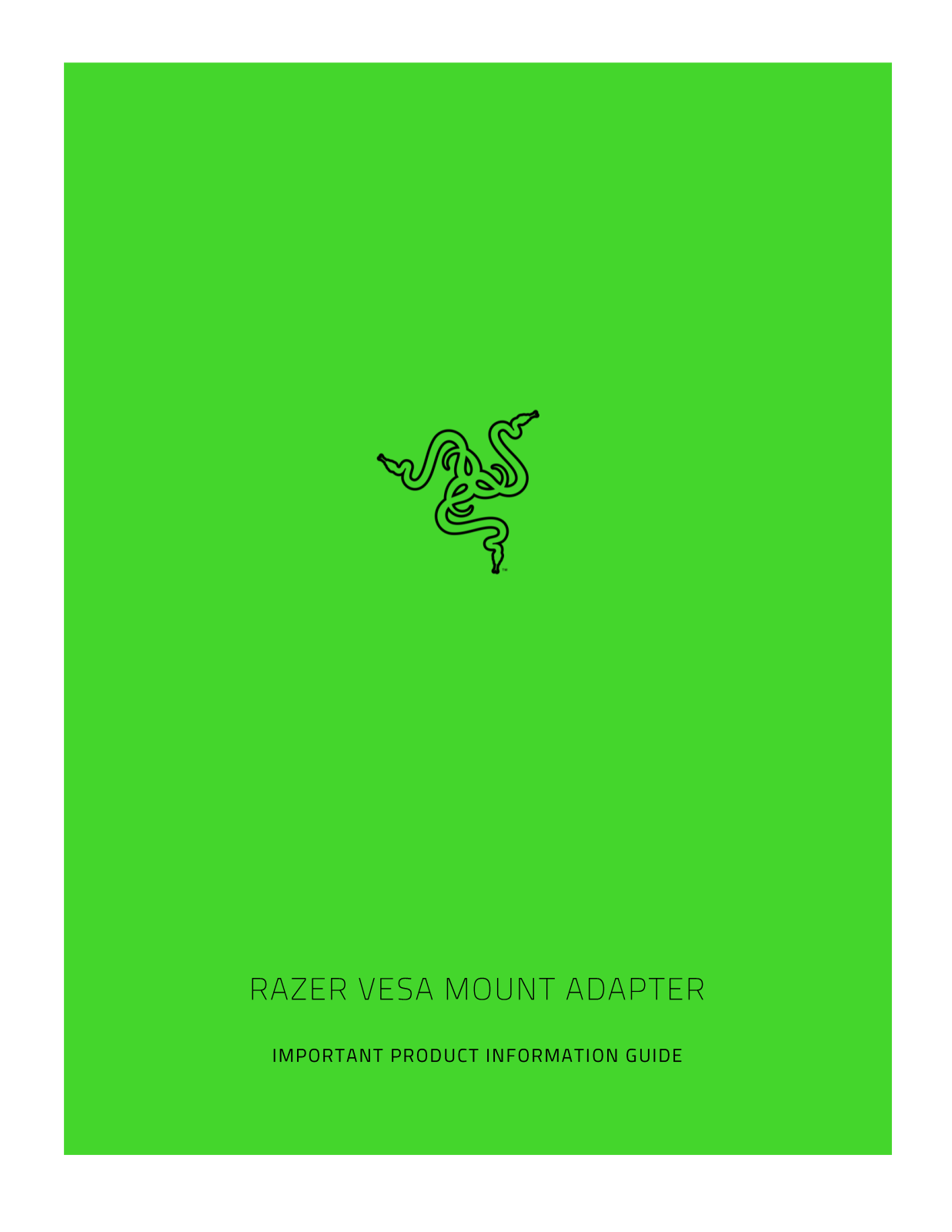 Razer Vesa Mount Adapter User Manual