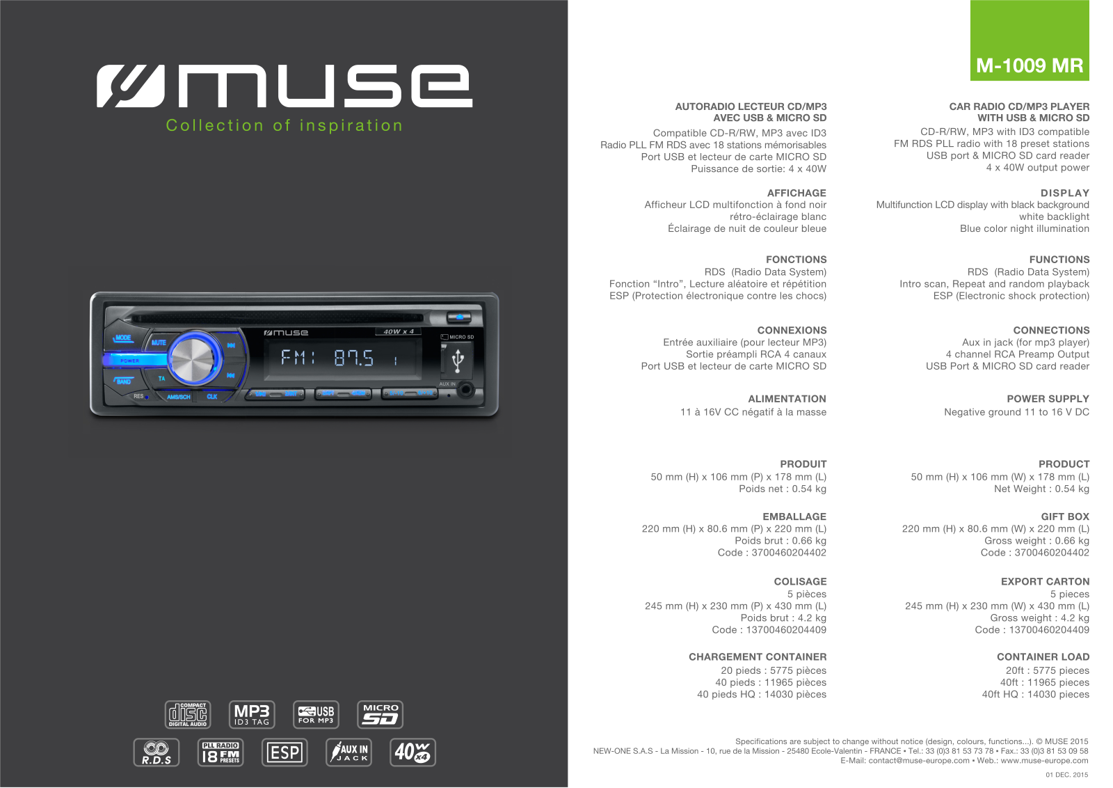 Muse M-1009 MR User Manual