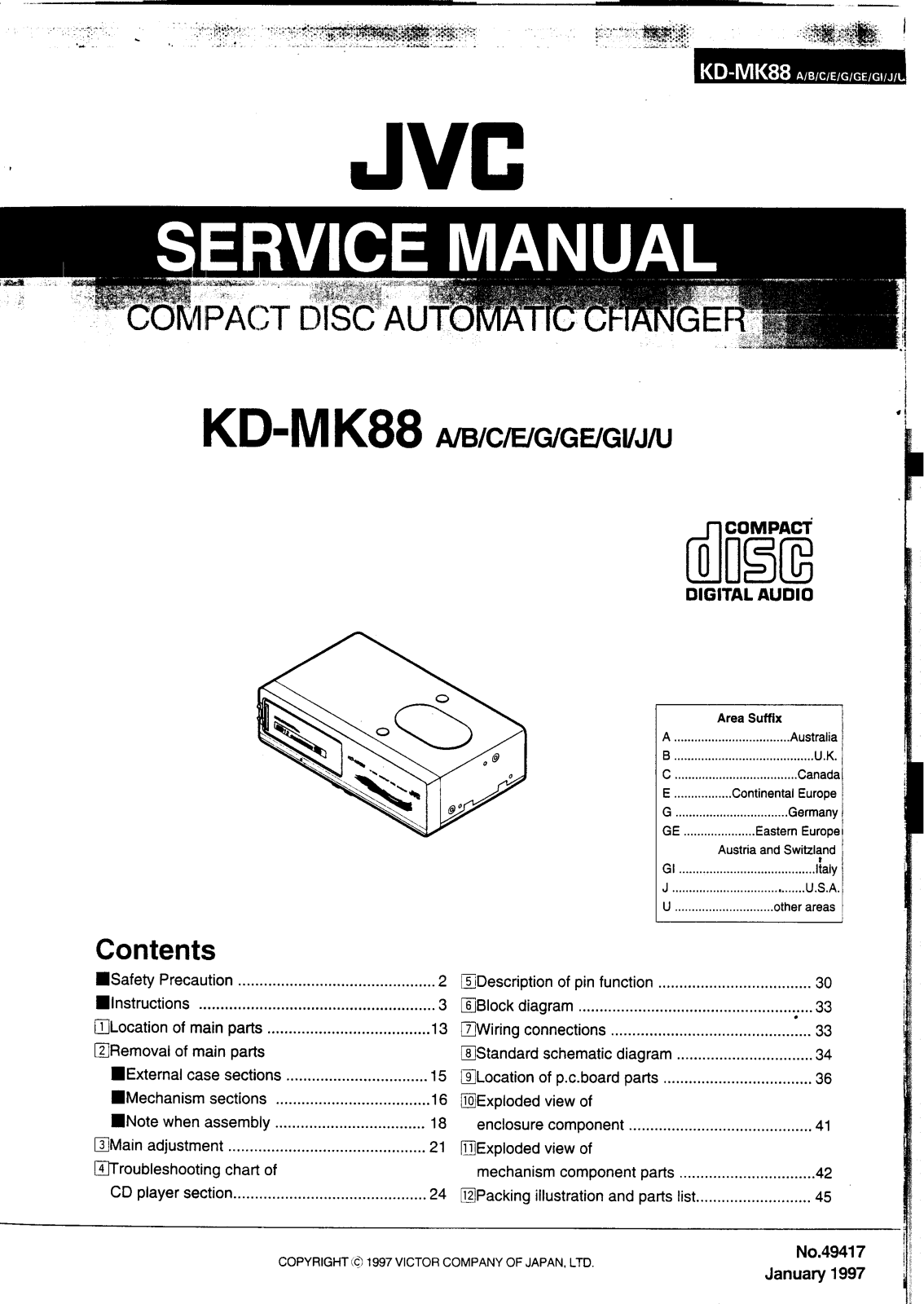 JVC KDMK-88 Service manual