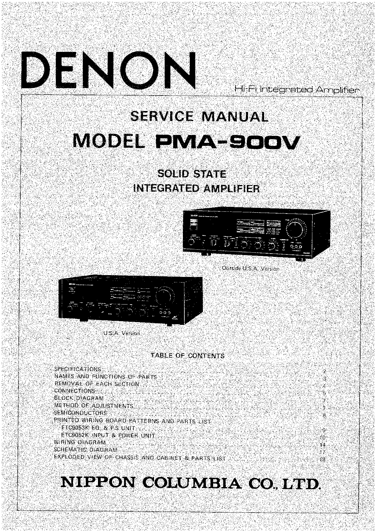 Denon PMA-900V Service Manual