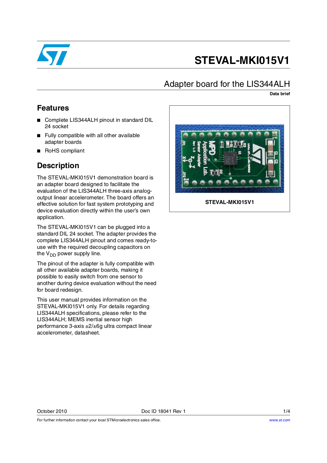 ST MKI015V1 User Manual