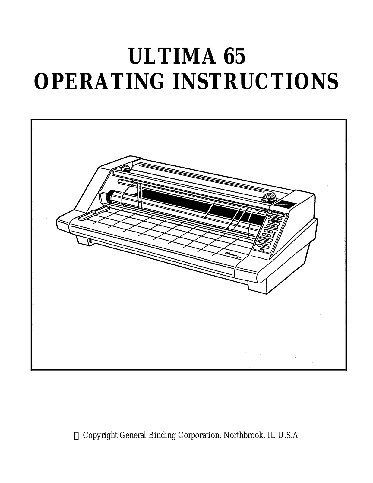 GBC Ultima 65 Operating Manual