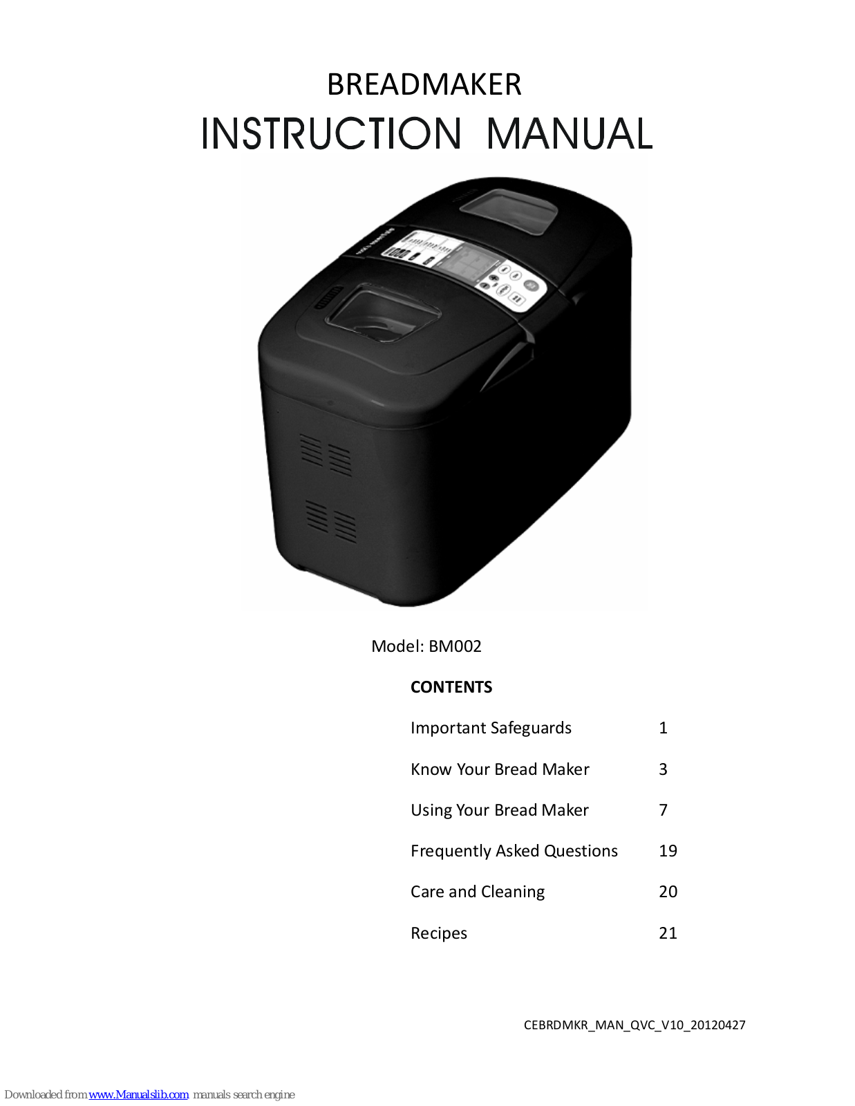 Cook's essentials BM002 Instruction Manual