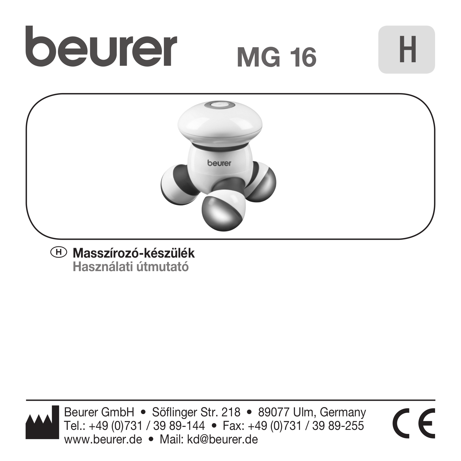 Beurer MG 16 User guide