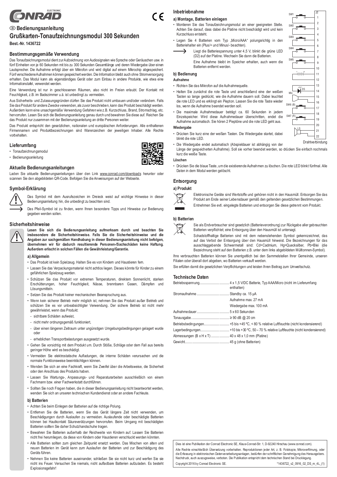 Conrad BRC36 Operation Manual