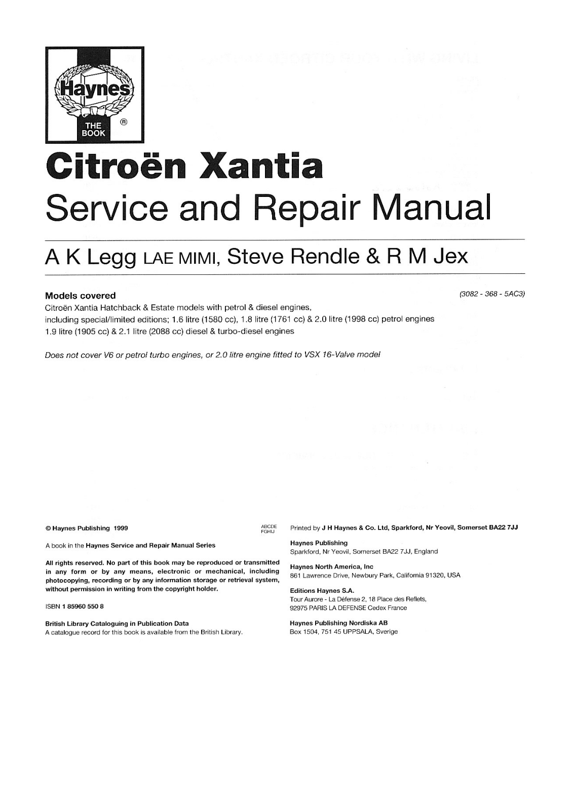 CITROEN XANTIA User Manual