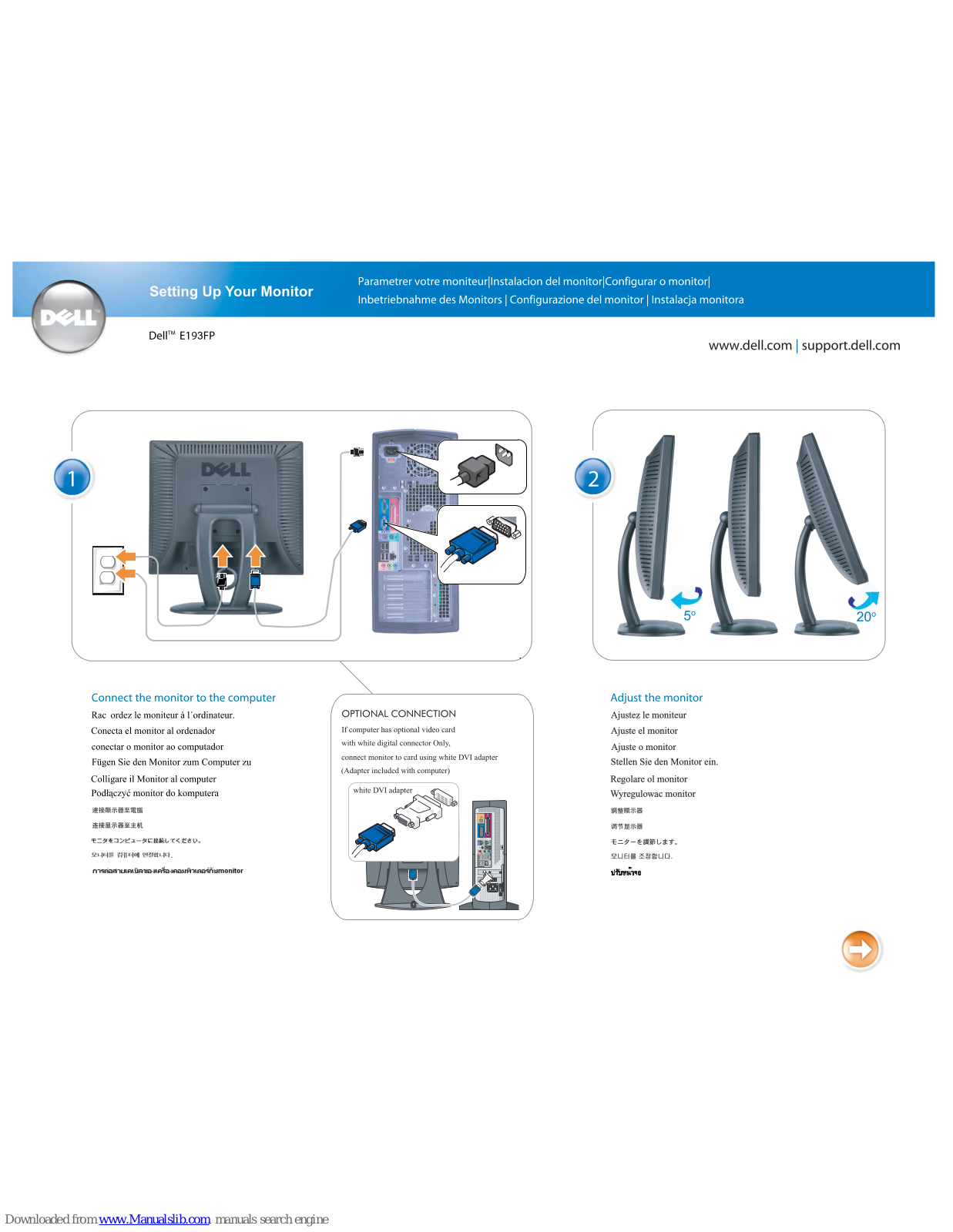 Dell E193FP Setting Up