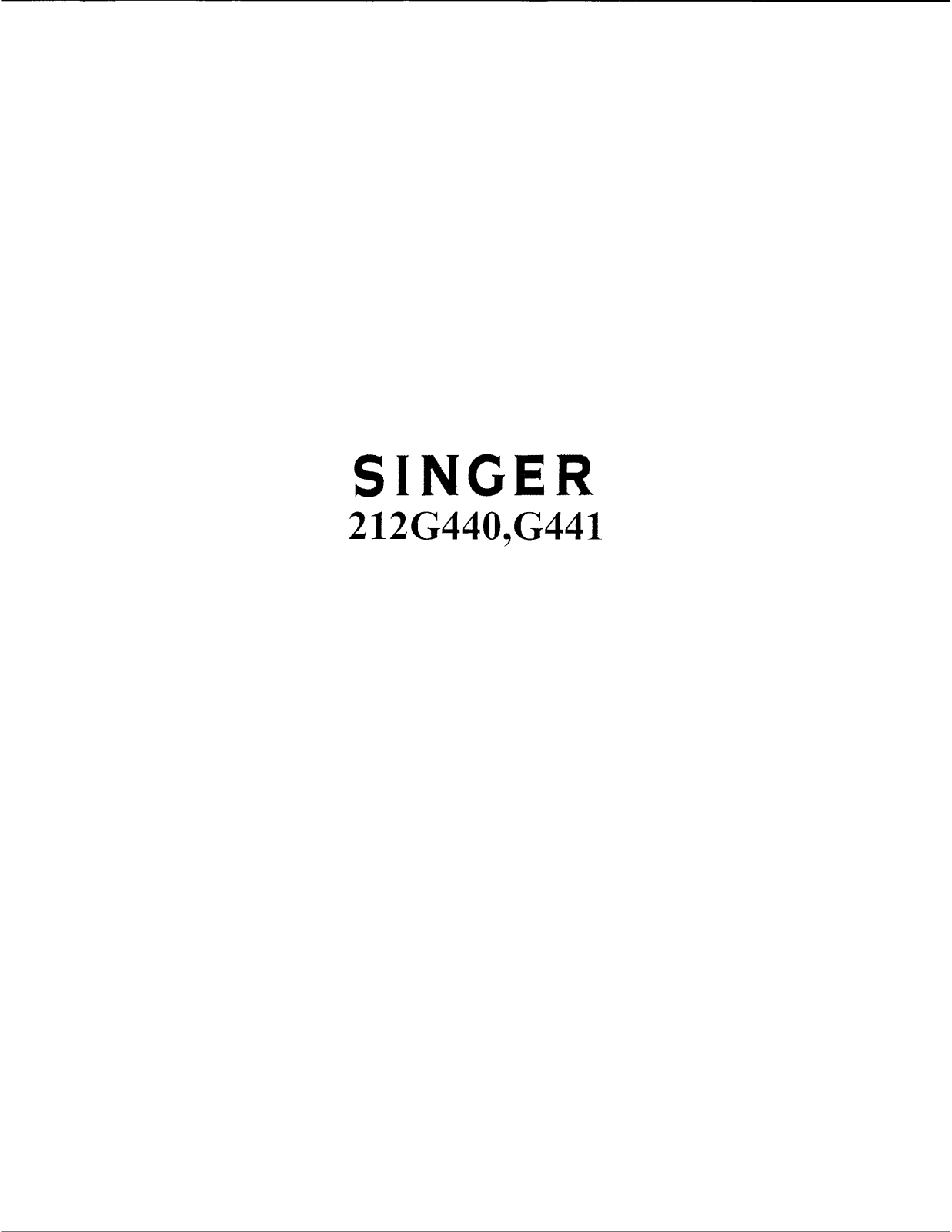 SINGER 212G440, 212G441 Parts List