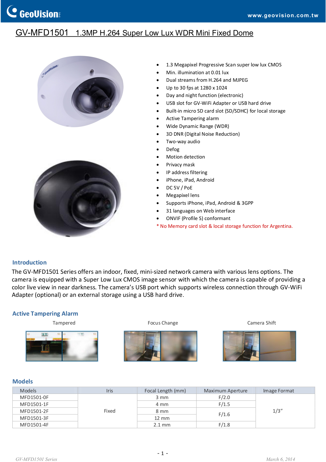 GeoVision MFD1501 User Manual