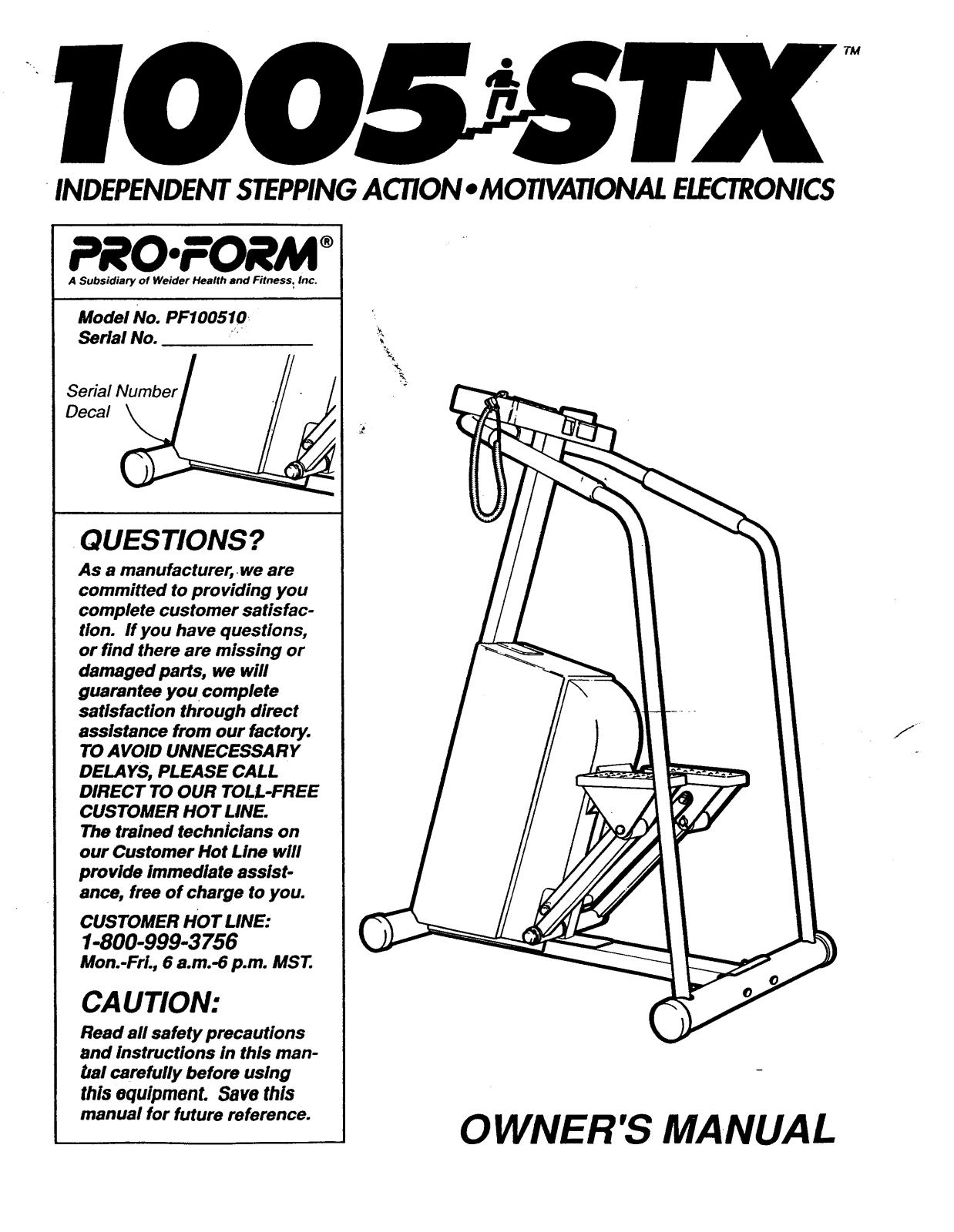 ProForm PF100510 User Manual