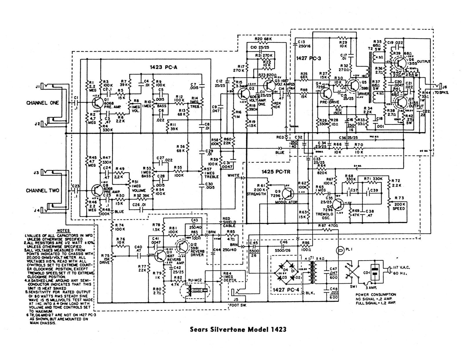 Silvertone 1423 schematic