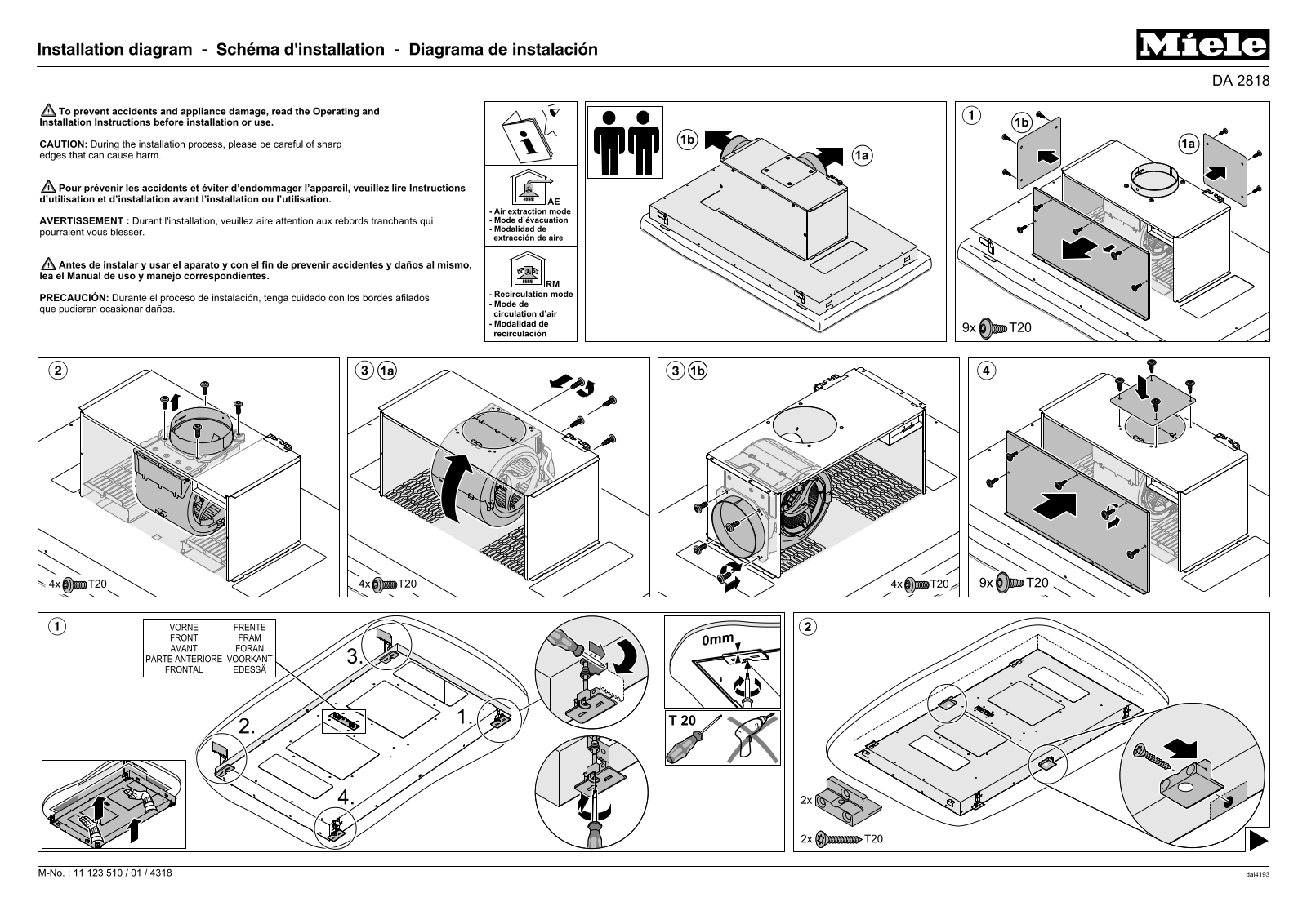 Miele DA2818 Installation manual