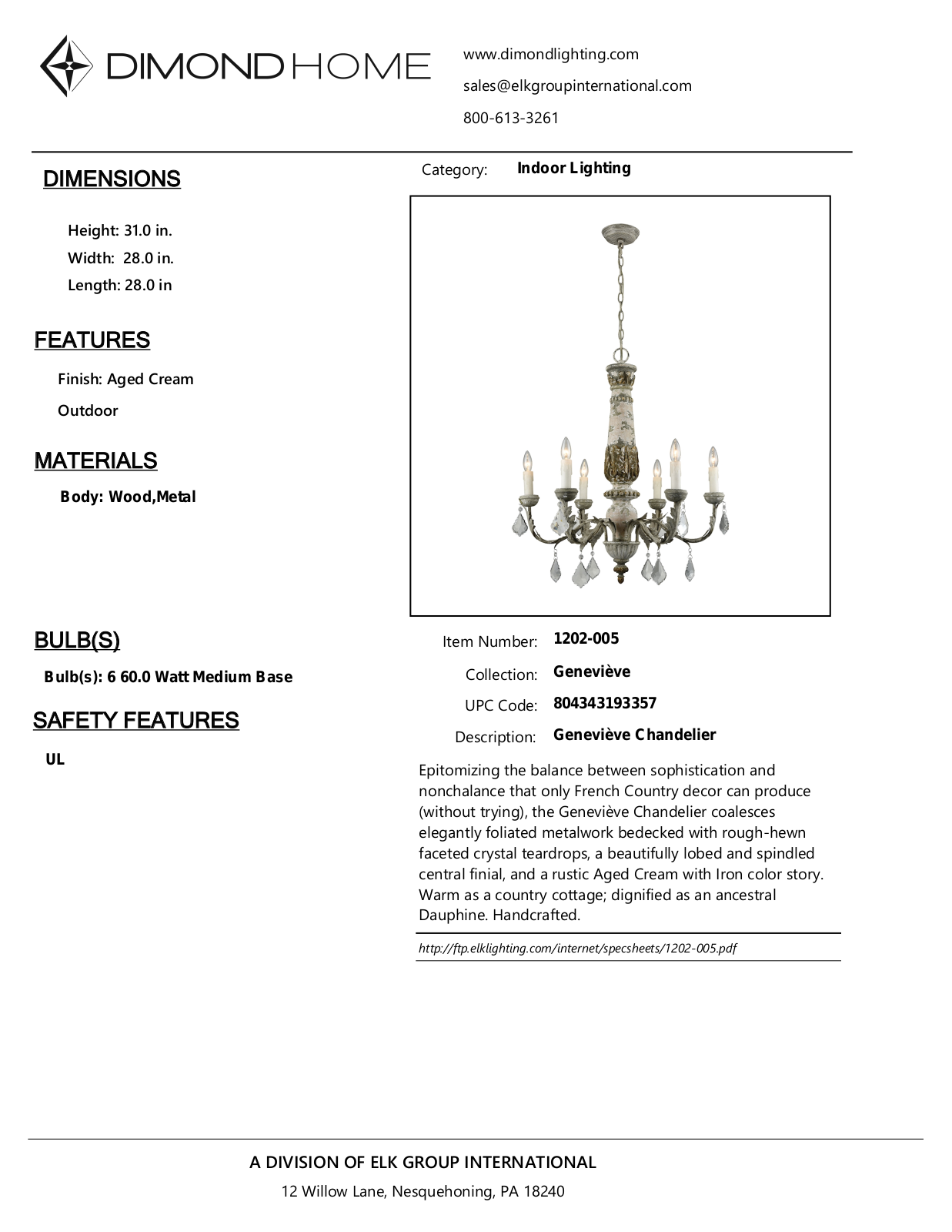 ELK Home 1202005 User Manual