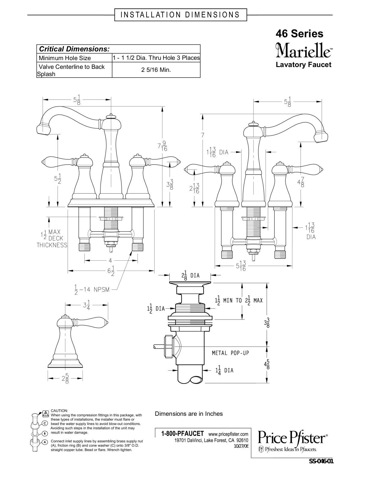 Pfister GT46-M0BK User Manual