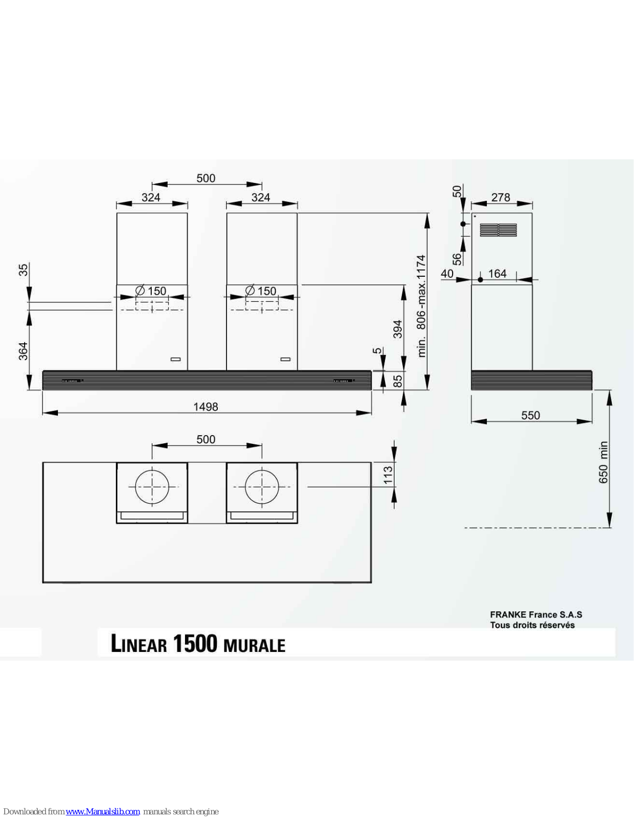 ROBLIN LINEAR 1500 MURALE Dimensions - ManualMachine.com