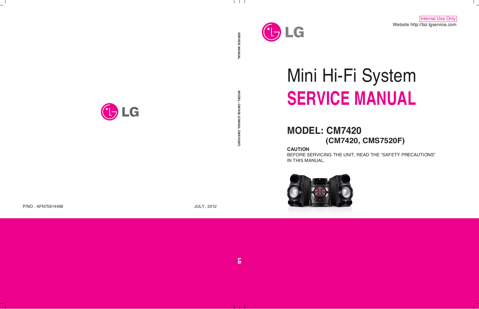 LG CM7420, CMS7520F Schematic