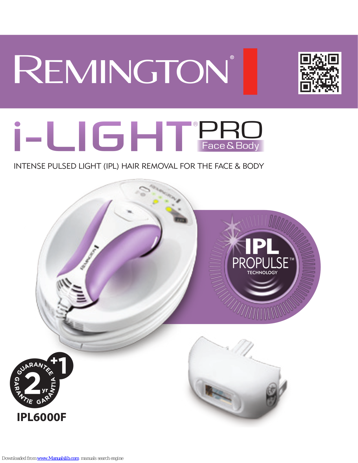 Remington ILIGHT PTO, IPL6000F Instructions Manual