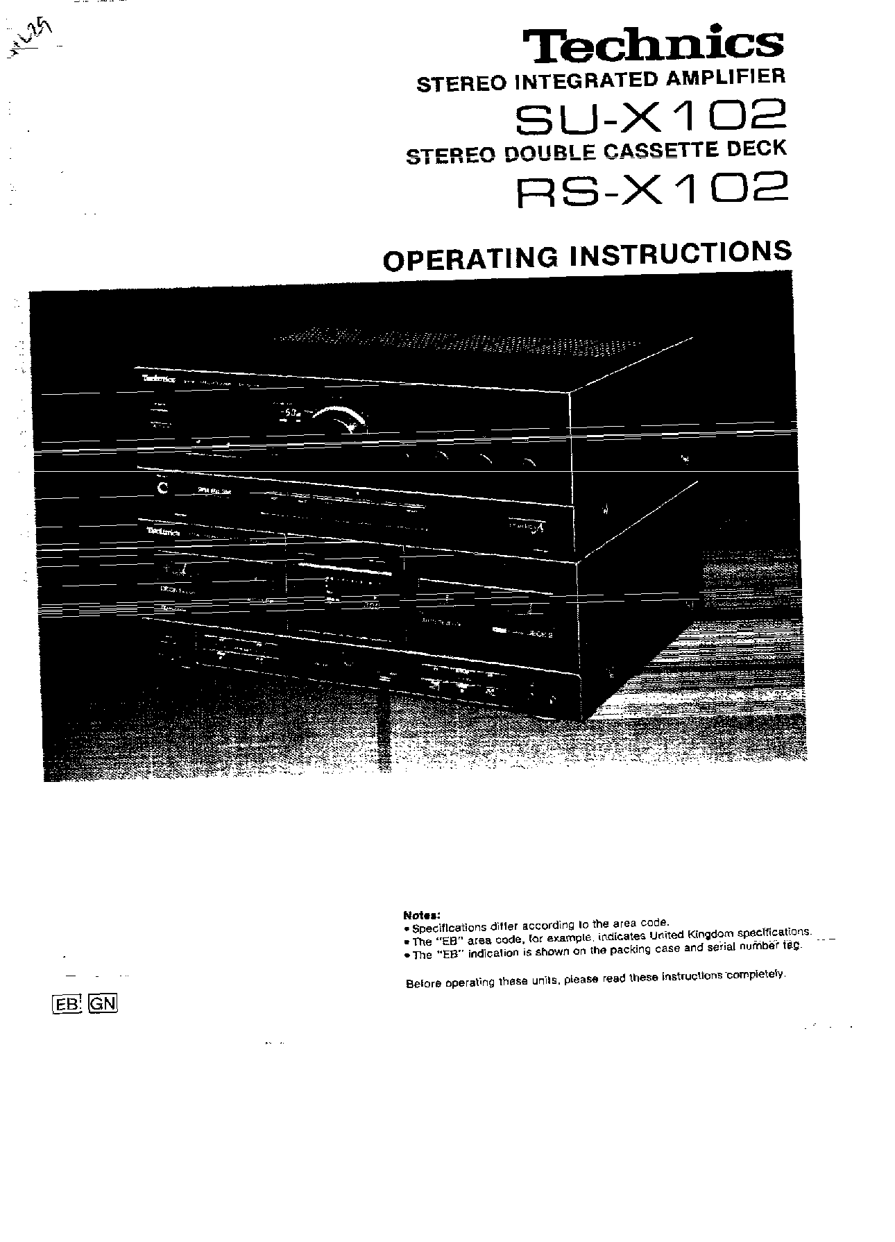 Panasonic SU-X102 User Manual