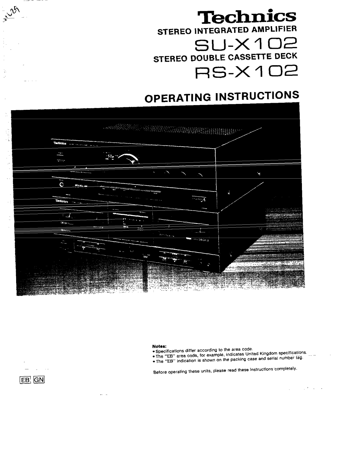 Panasonic SU-X102 User Manual