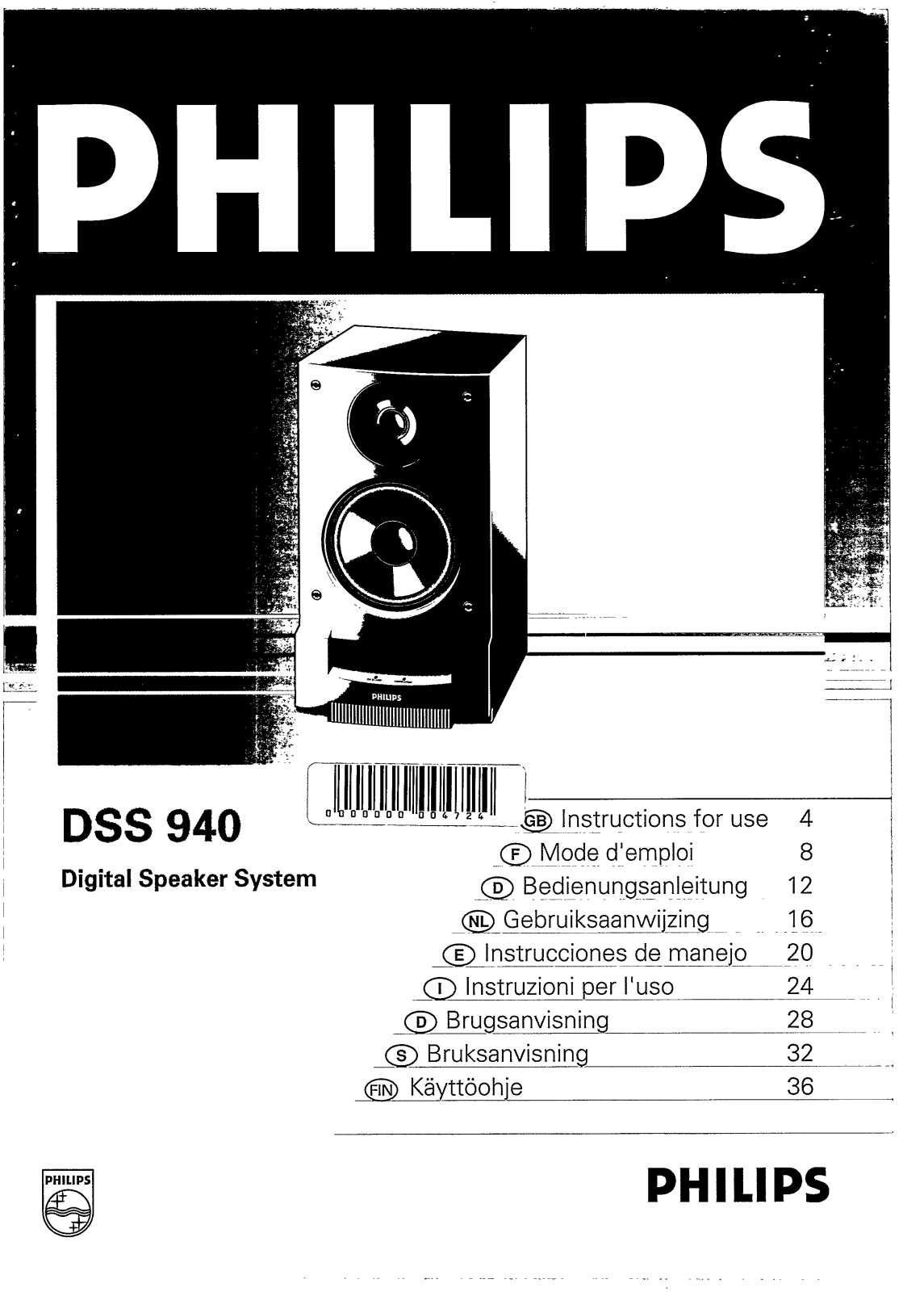 Philips DSS940/00B, DSS940 User Manual