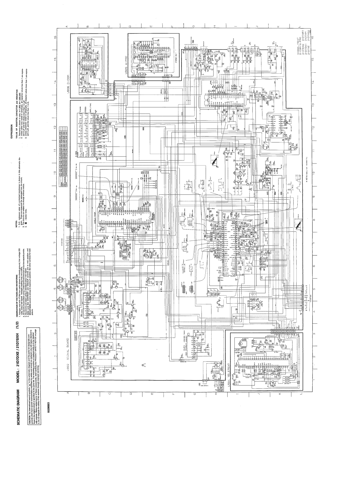 Toshiba 21D7DXE, 21D7SXH Schematic