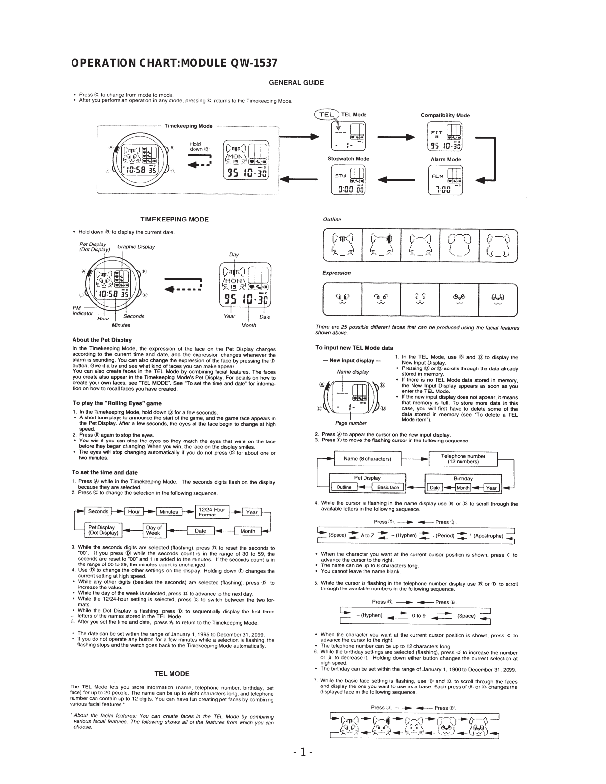 Casio 1537 Owner's Manual