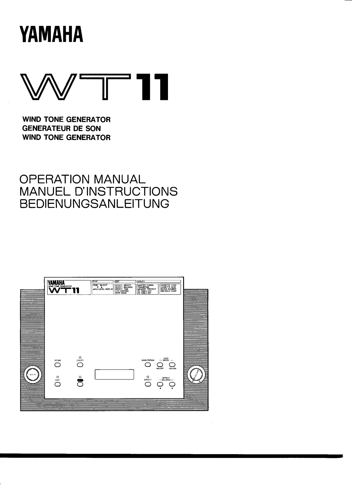 Yamaha WT11 User Manual