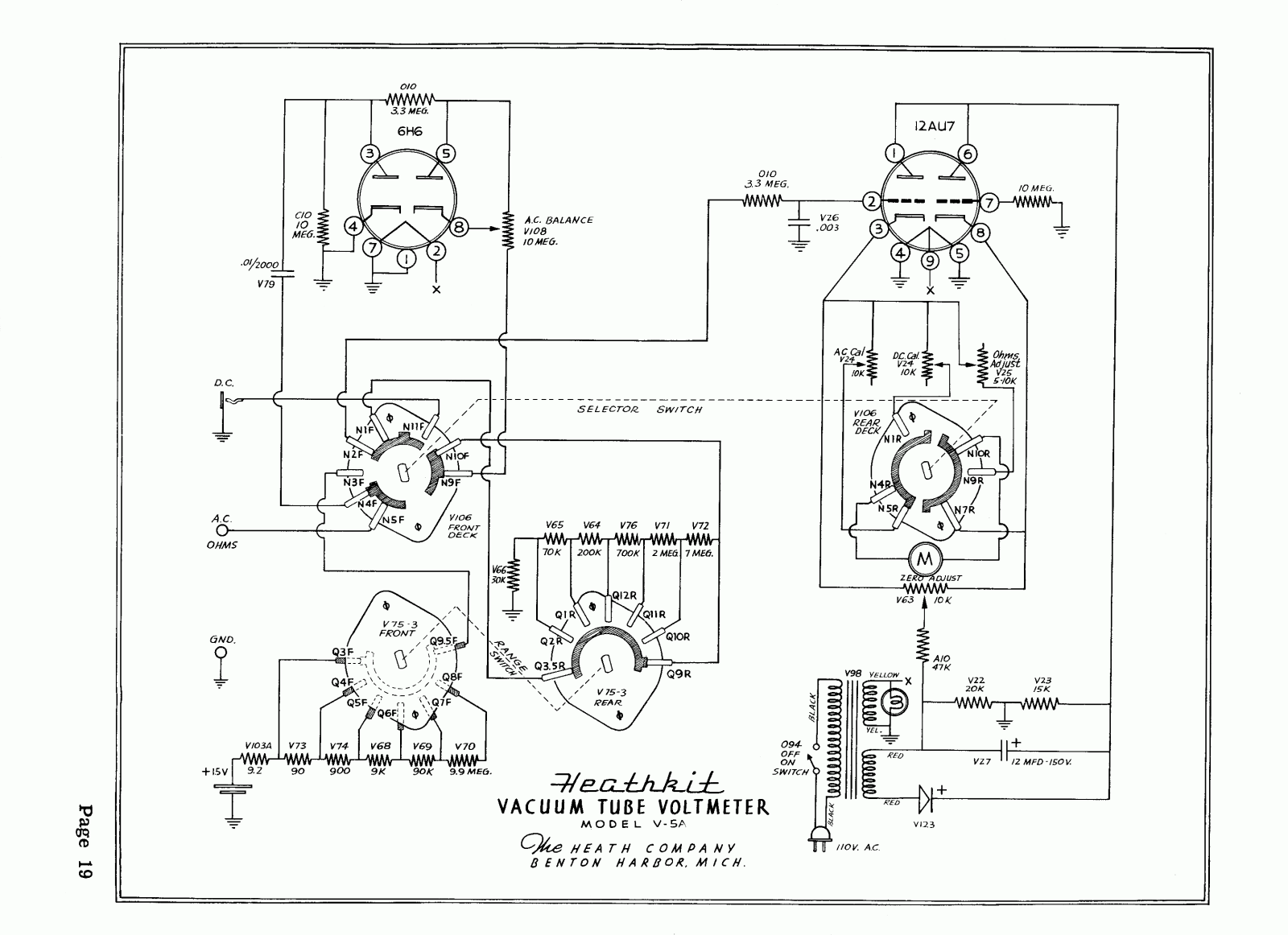 Heath Company V-5-A Schematic