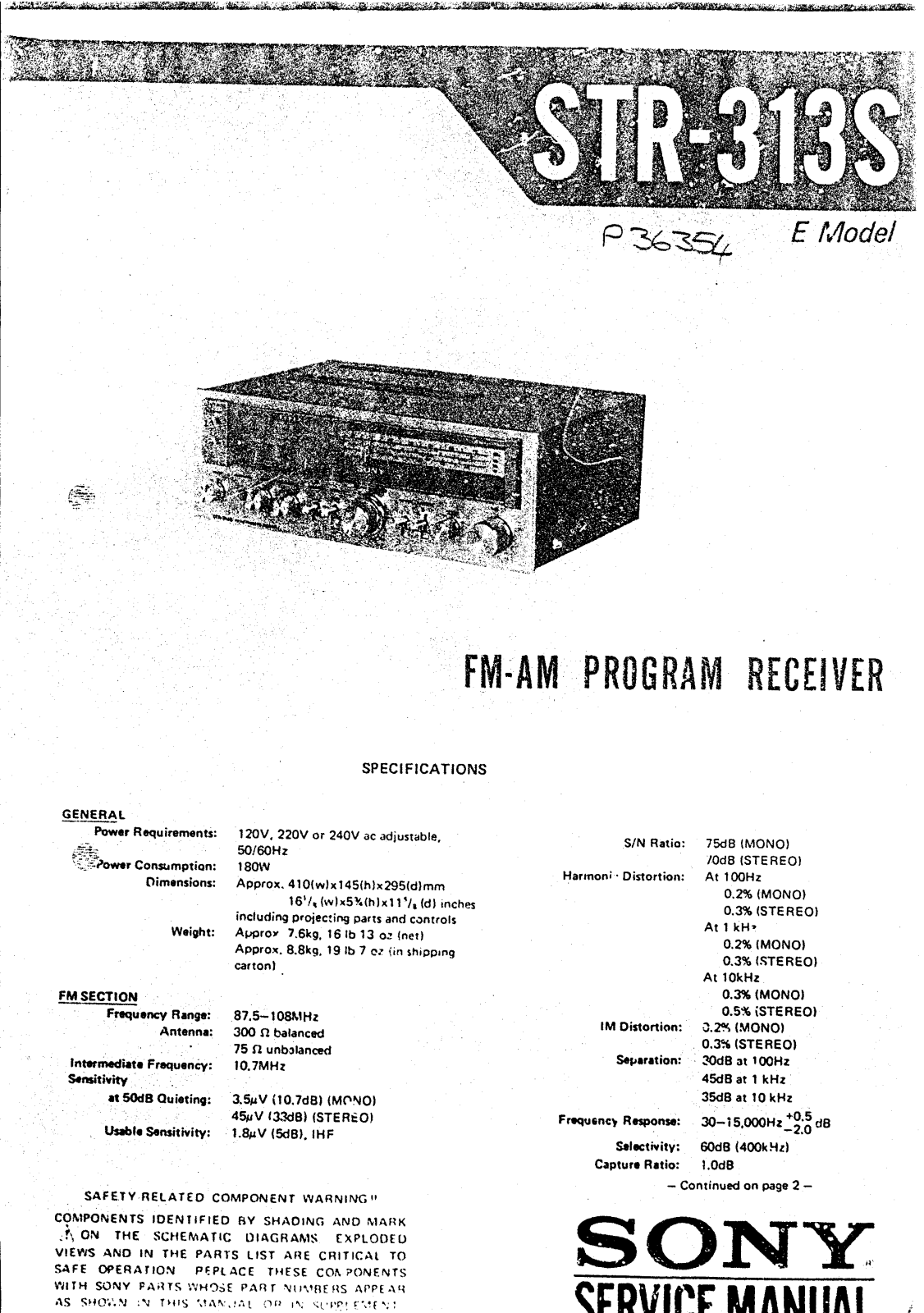 Sony STR-313-S Service manual