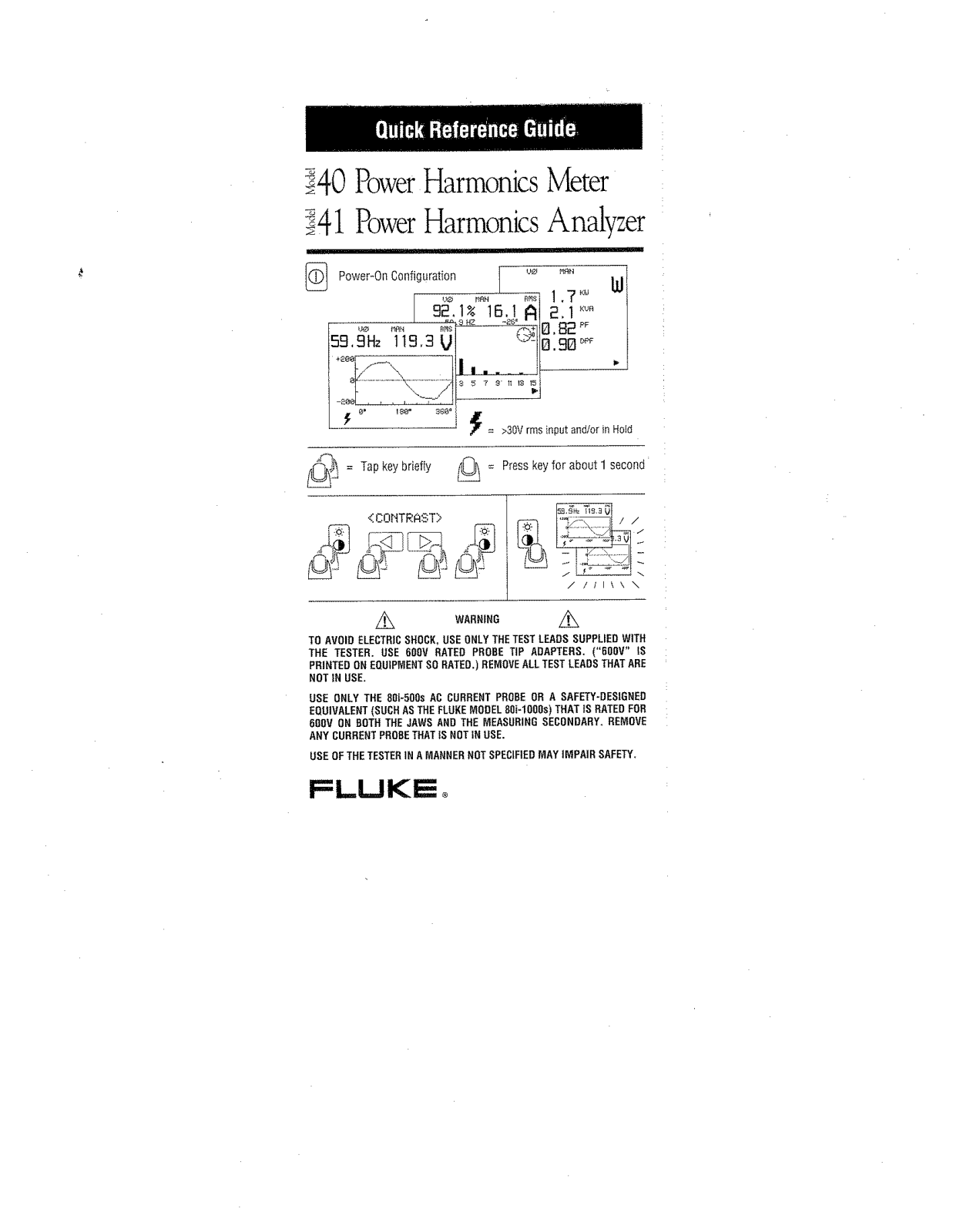 Fluke 41, 40 User Manual