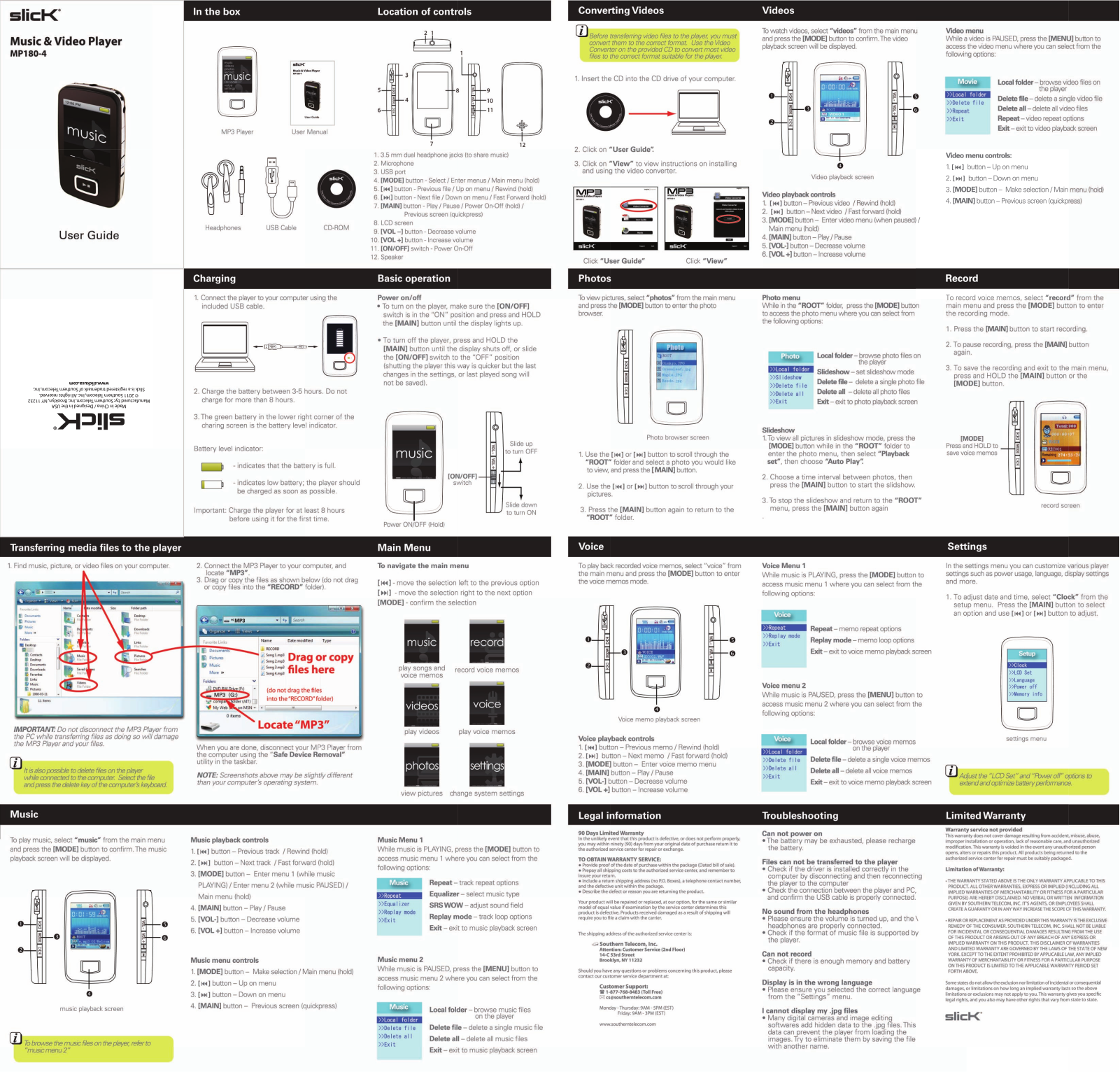 Slick MP180-4 User Manual