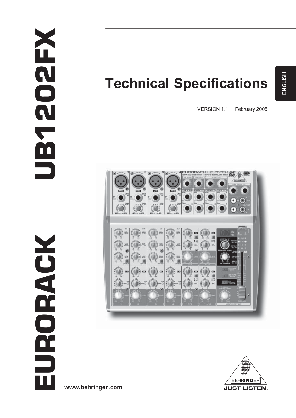 Behringer UB1202FX User Manual