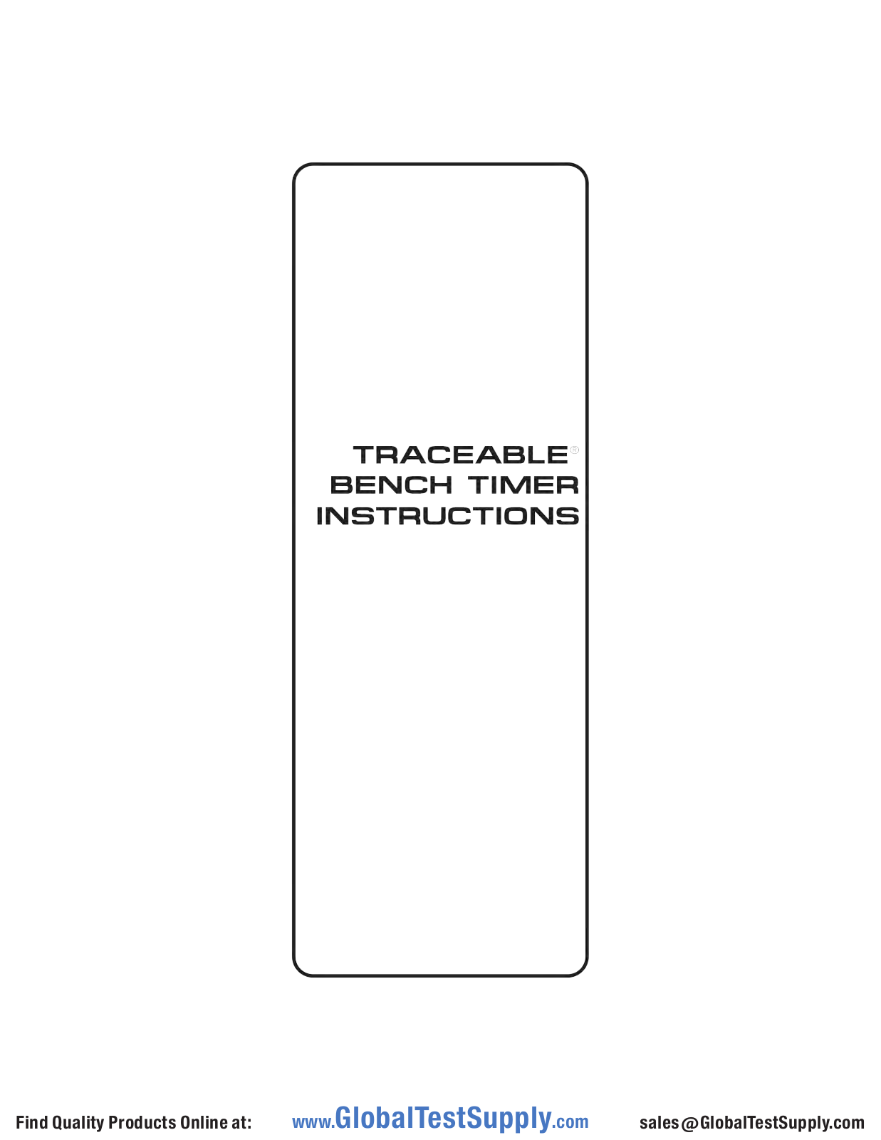 Traceable 1021 User manual