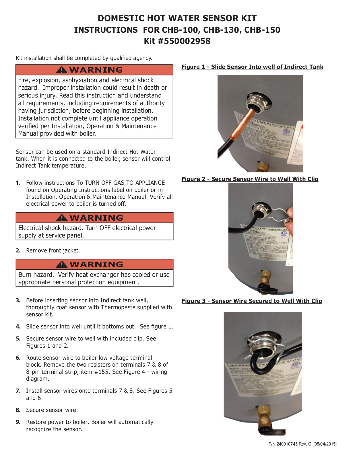 Dunkirk CHB-100, CHB-130, CHB-150 User Manual