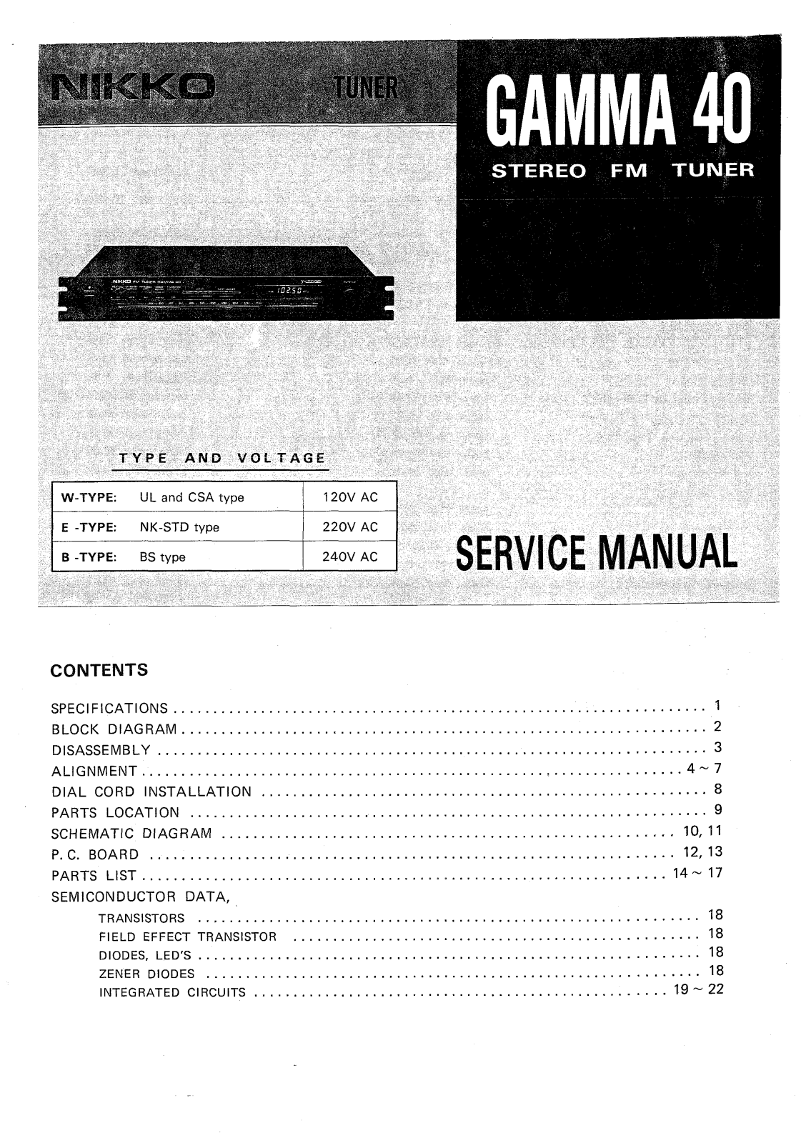 Nikko Gamma-40 Service Manual