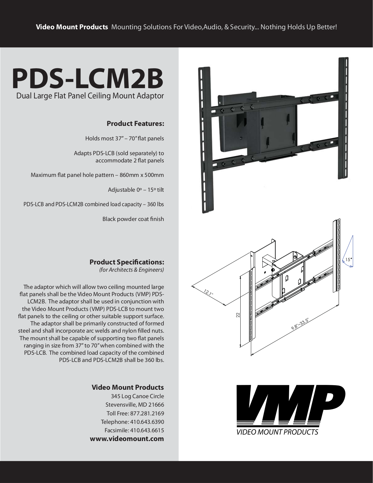 VMP PDS-LCM2B Specsheet