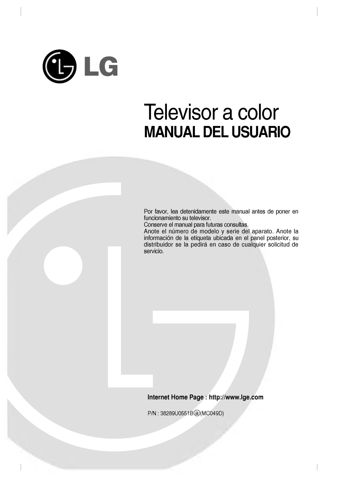 LG 29FS2RK User Manual