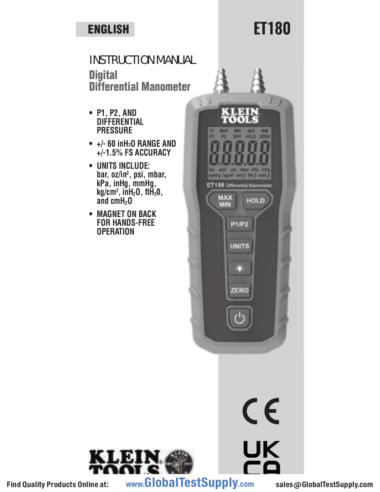 Klein Tools ET180 User manual - ManualMachine.com