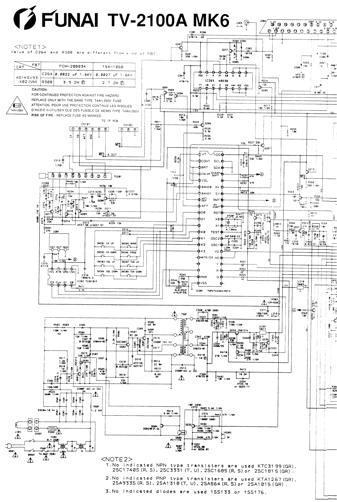 Funai TV2100A MK6 Schematic