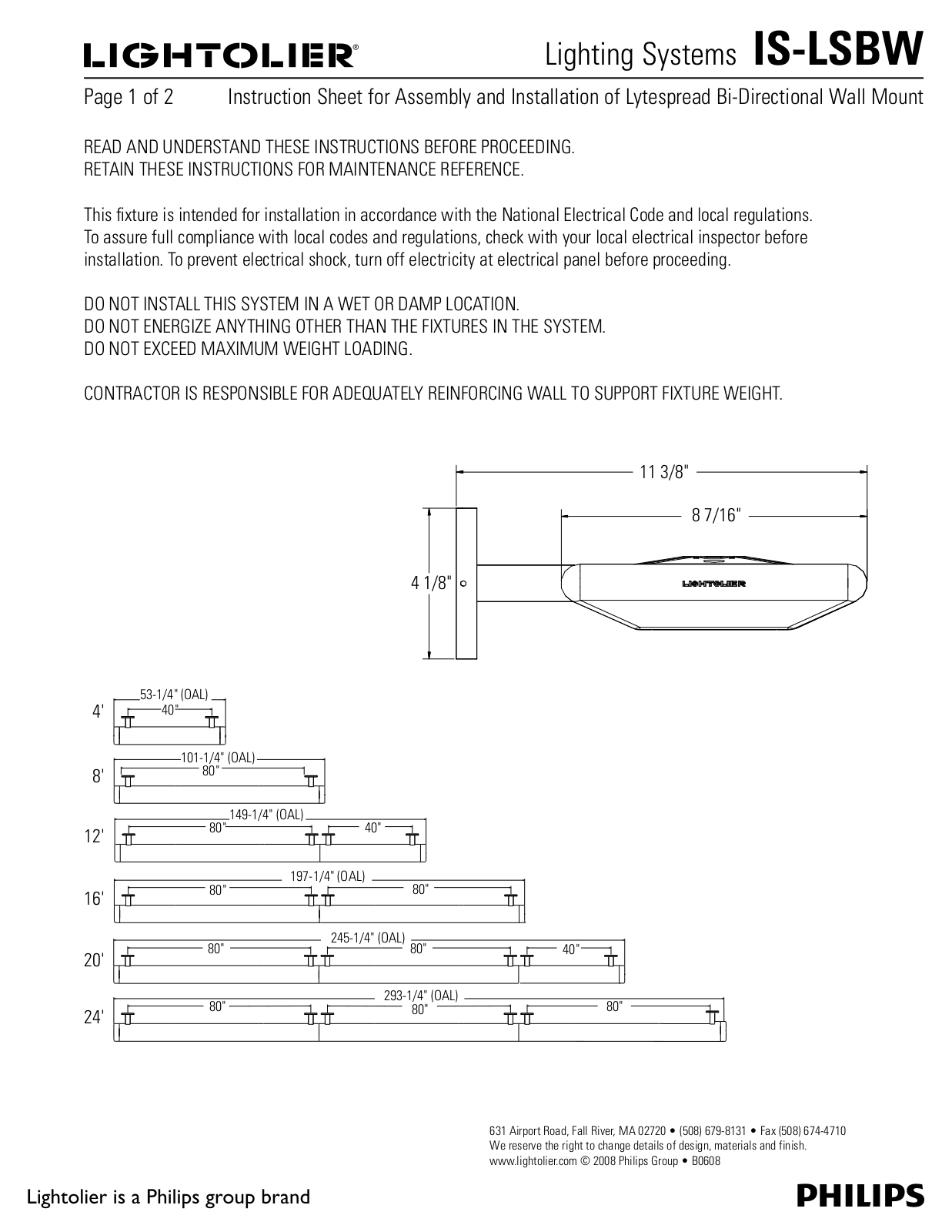 Lightolier IS-LSBW User Manual