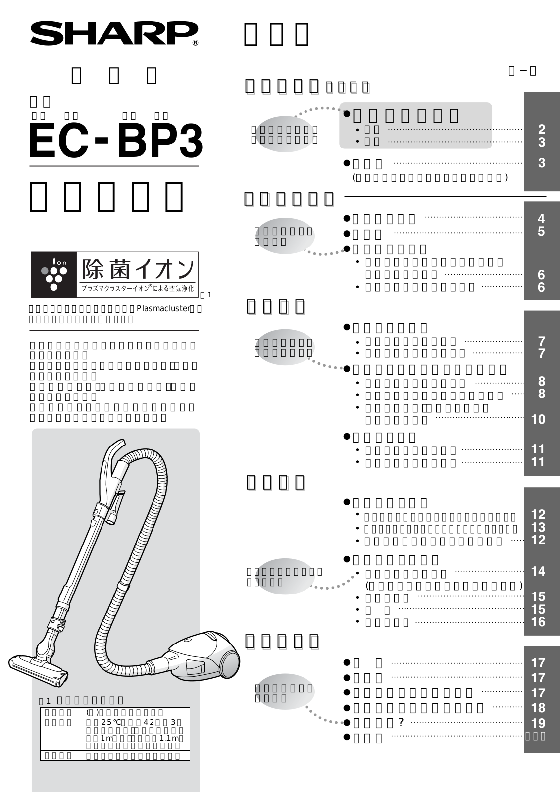 SHARP EC-BP3 User guide