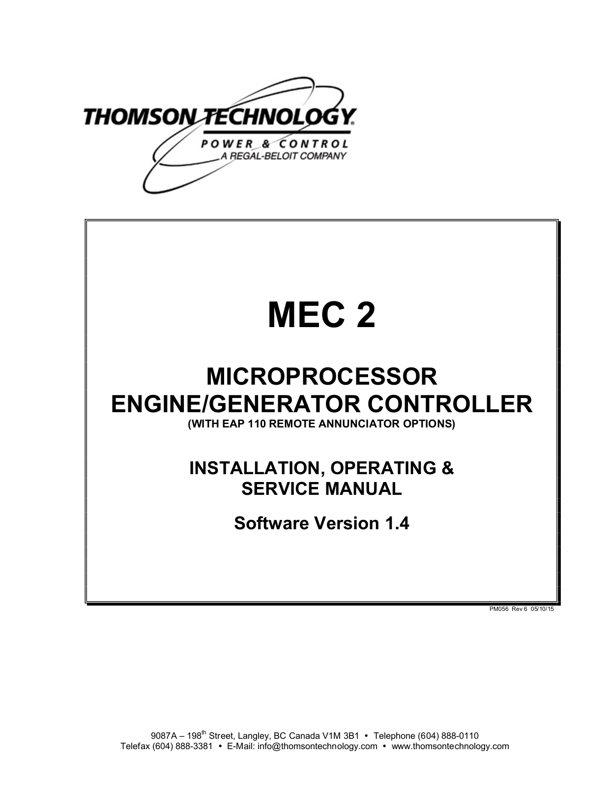 Thomson MEC 2 V1.4 User Manual