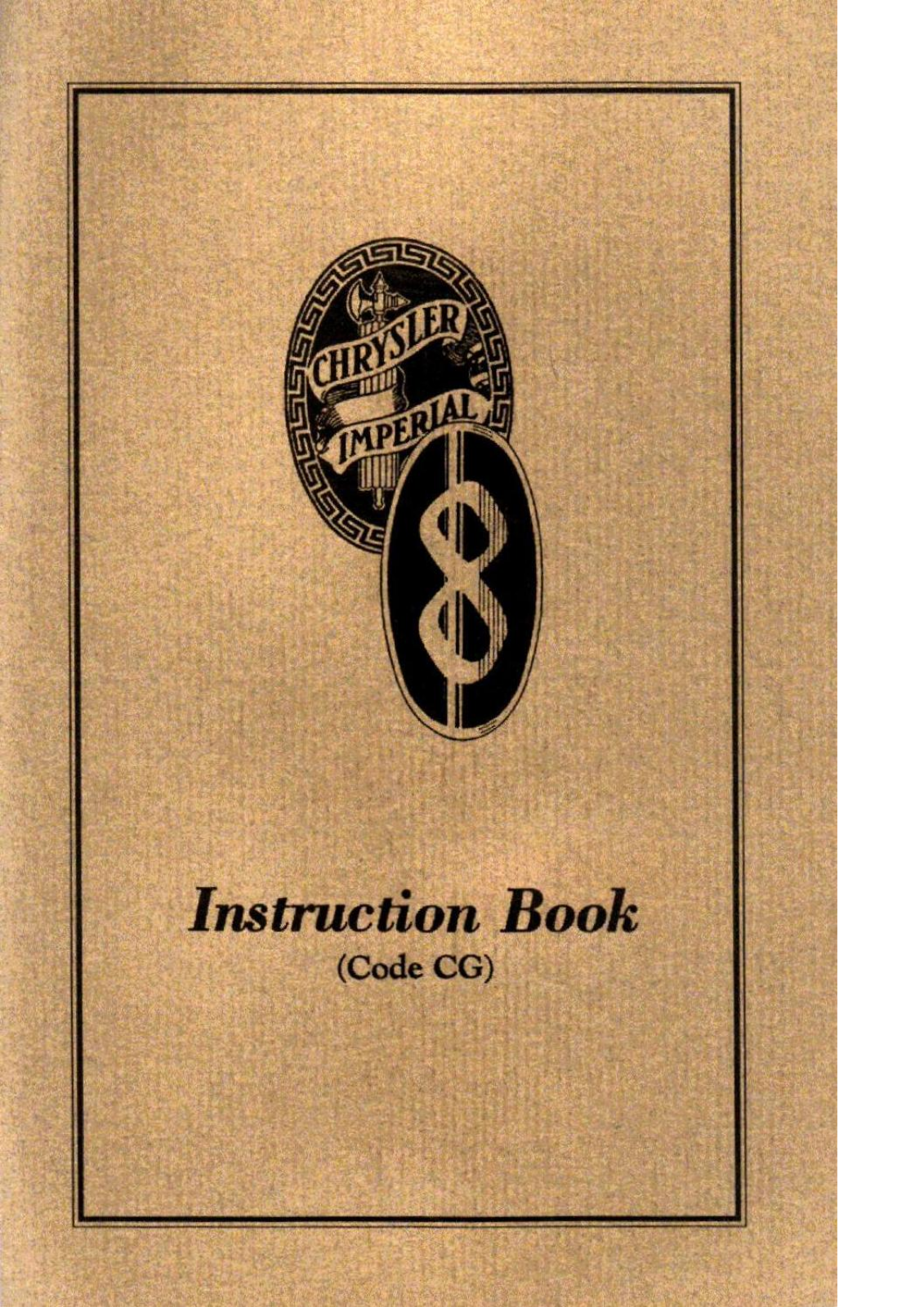 Chrysler Imperial 1931 User Manual