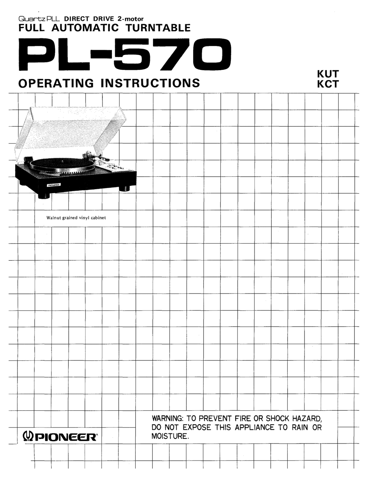 Pioneer PL-570 Owners manual