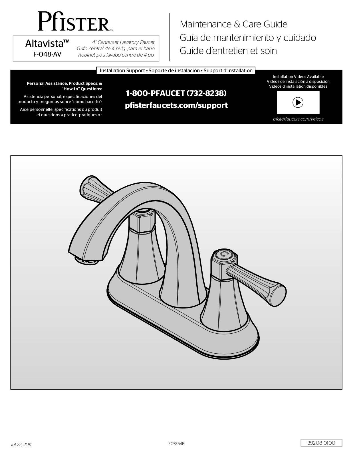 Pfister F-048-AVCC User Manual