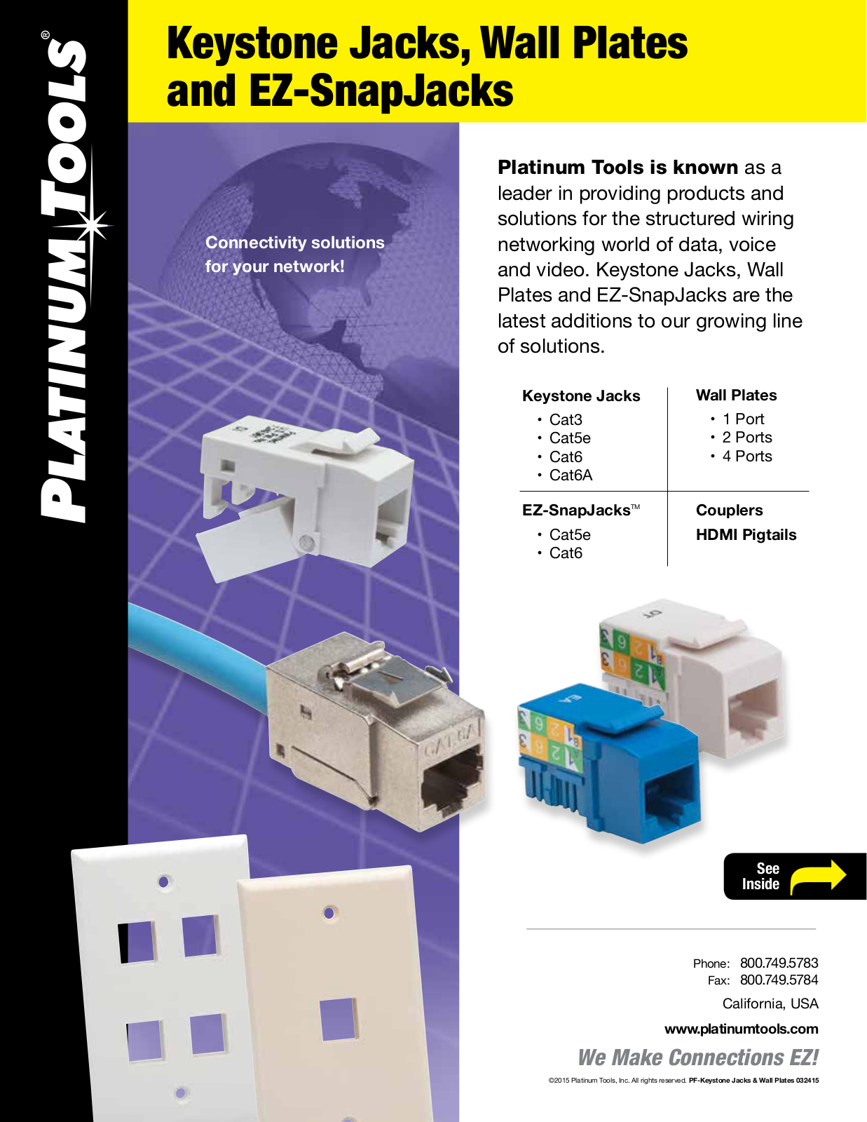 Platinum Tools 106211C, 723LA-1, 723LA-50, 723WH-1, 723WH-50 Specsheet