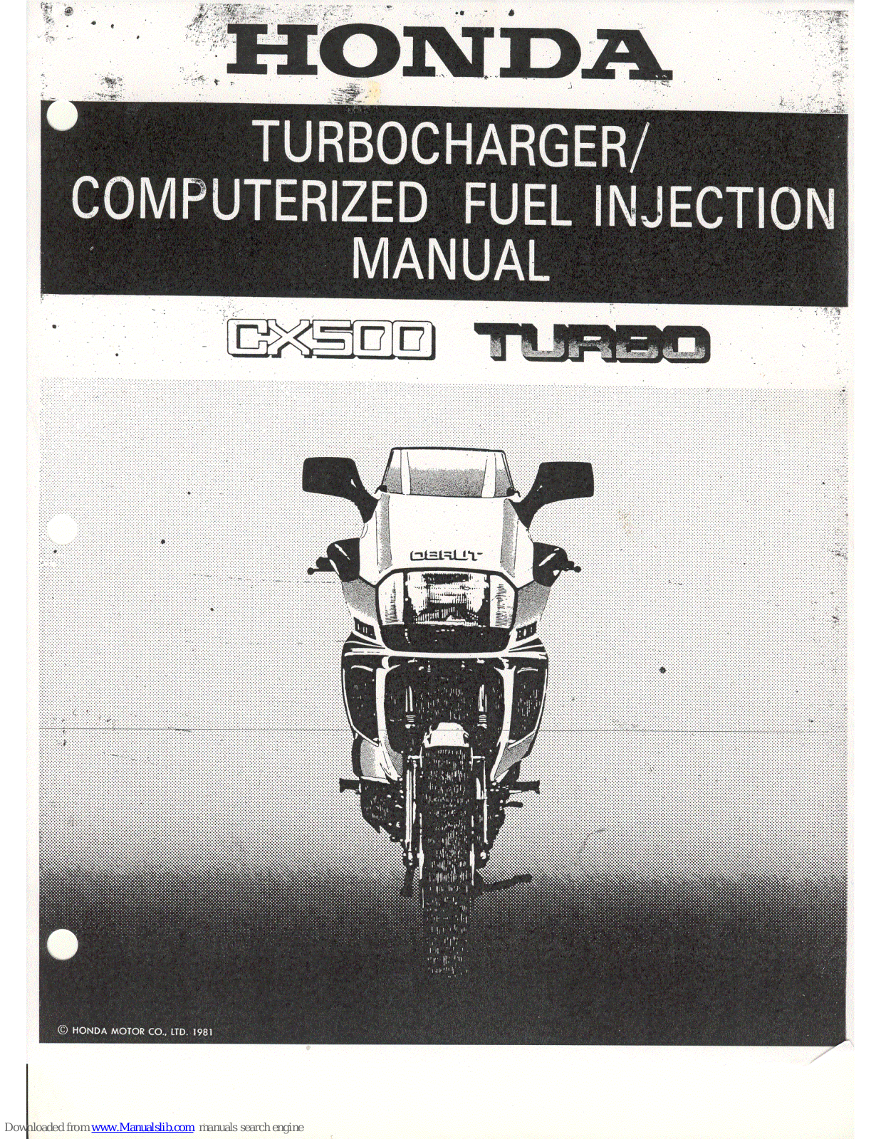 Honda CX500 Turbo User Manual