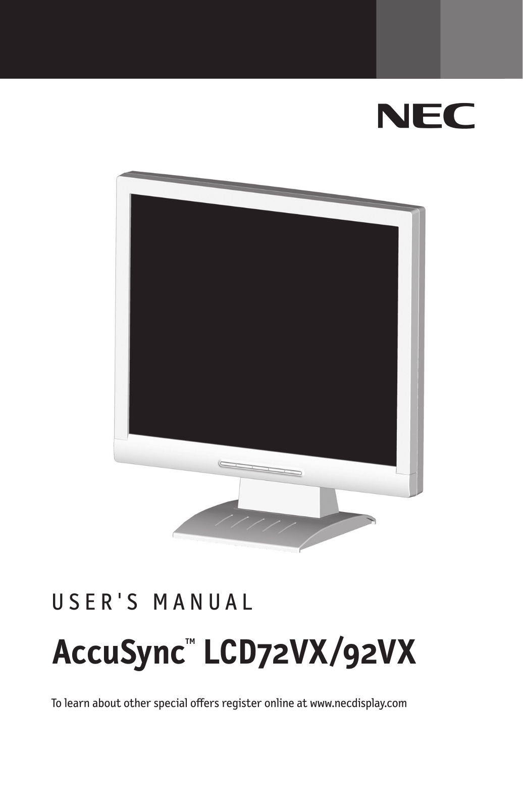 NEC 92VX, LCD72VX User Manual