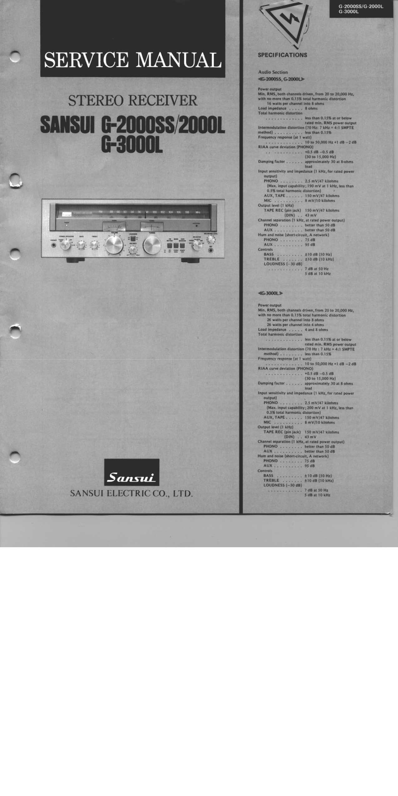 Sansui G-3000-L Service manual