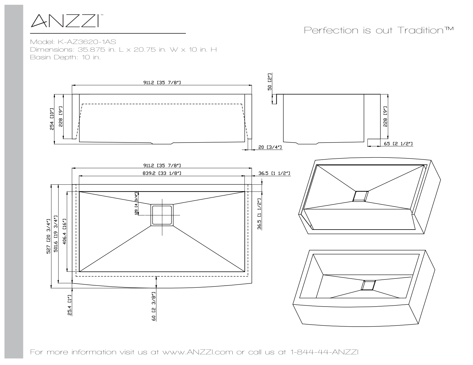 ANZZI ANZI2061 Dimensions - ManualMachine.com